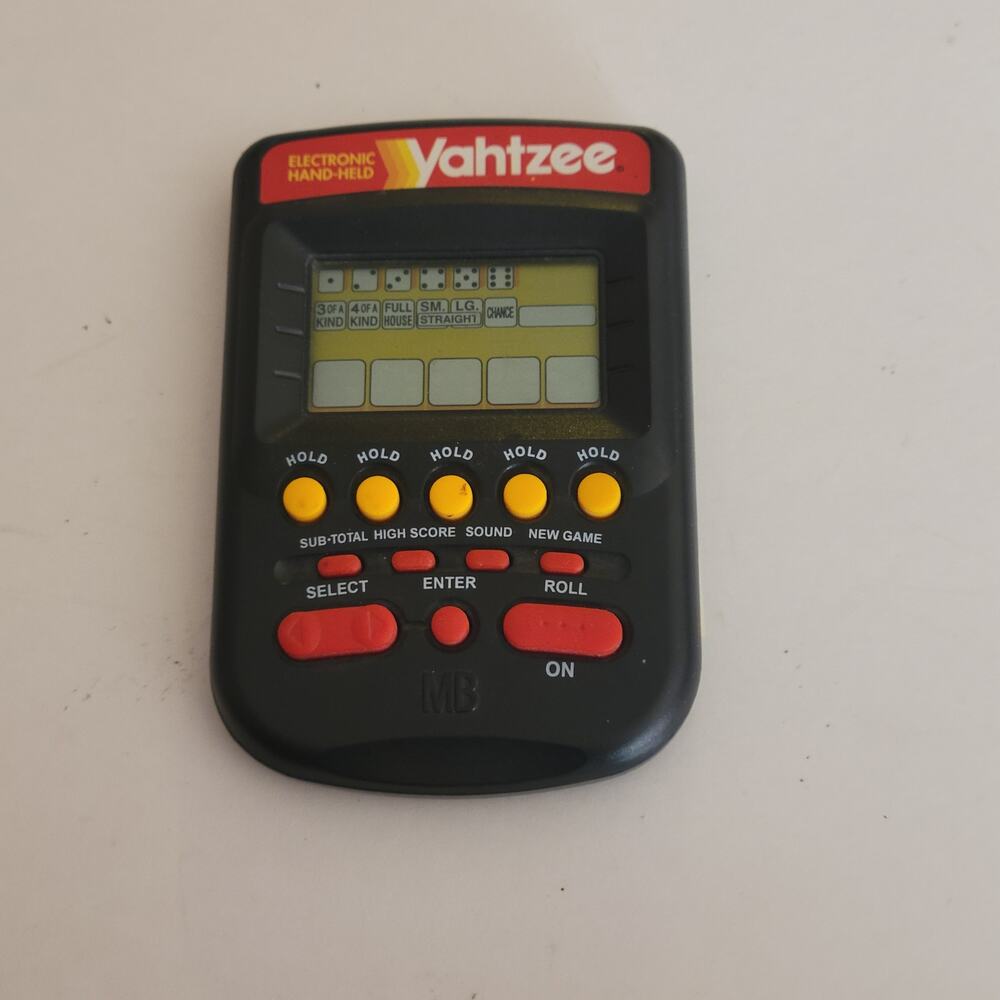 Vintage 1995 Milton Bradley Yahtzee Electronic Handheld Game Model 4511 TESTED